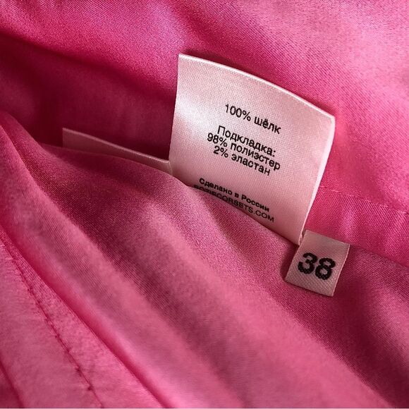 RozieCorsets Rozie Corsets Pink Ruffled Off-Shoulder Top Silk Strapless Bustier - Picture 5 of 7